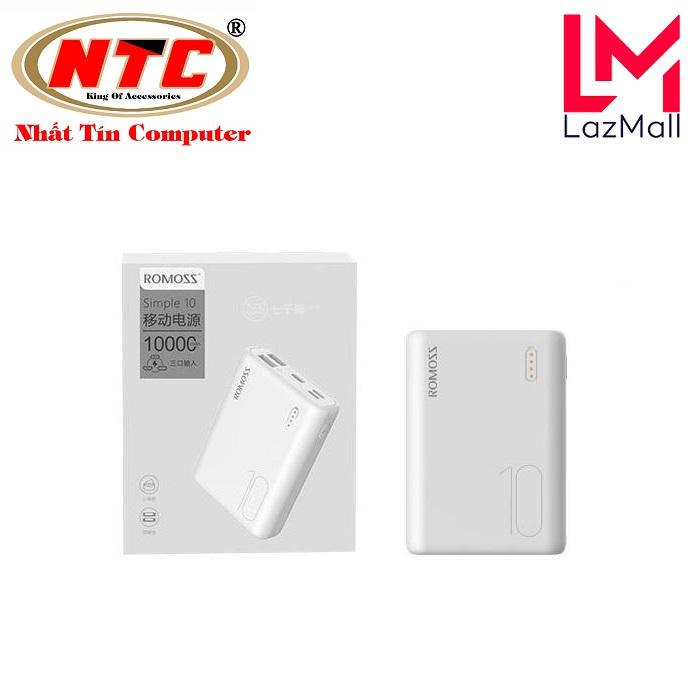 Pin sạc dự phòng mini Romoss Simple 10 10000mAh - Nhỏ gọn tiện dụng (Trắng)