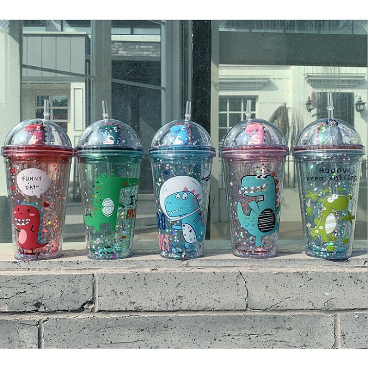 [LD] BÌNH ĐỰNG NƯỚC KHỦNG LONG 3D CUTE 500ML