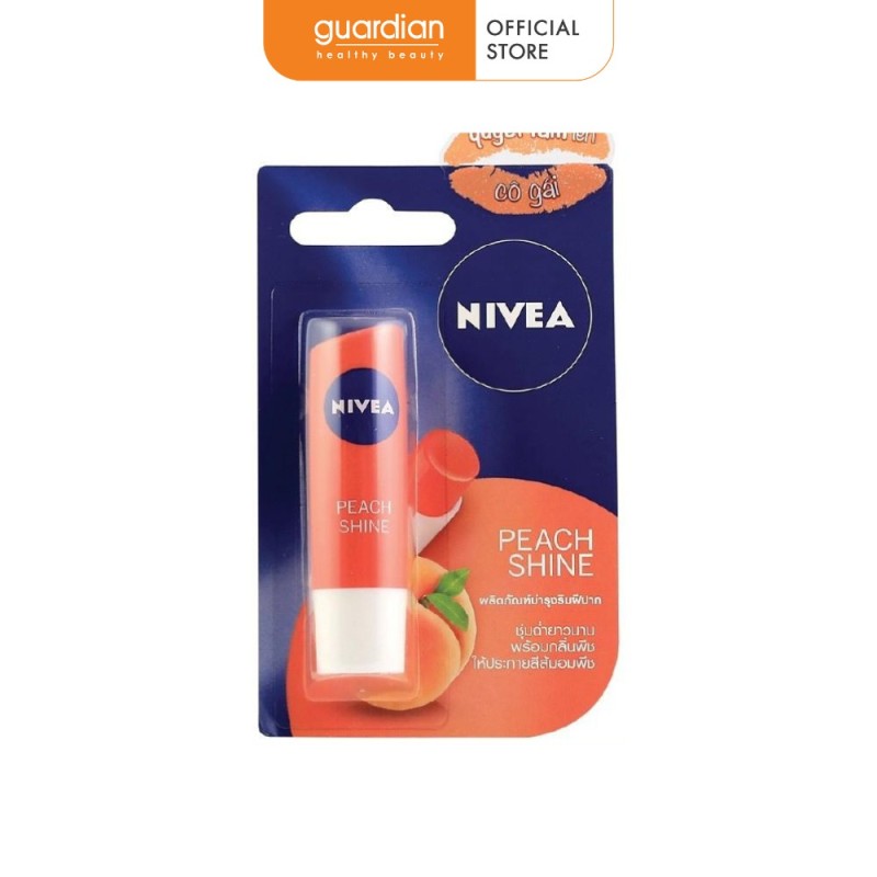 Son dưỡng ẩm Nivea Peach Shine màu cam hương đào (4.8g) cao cấp