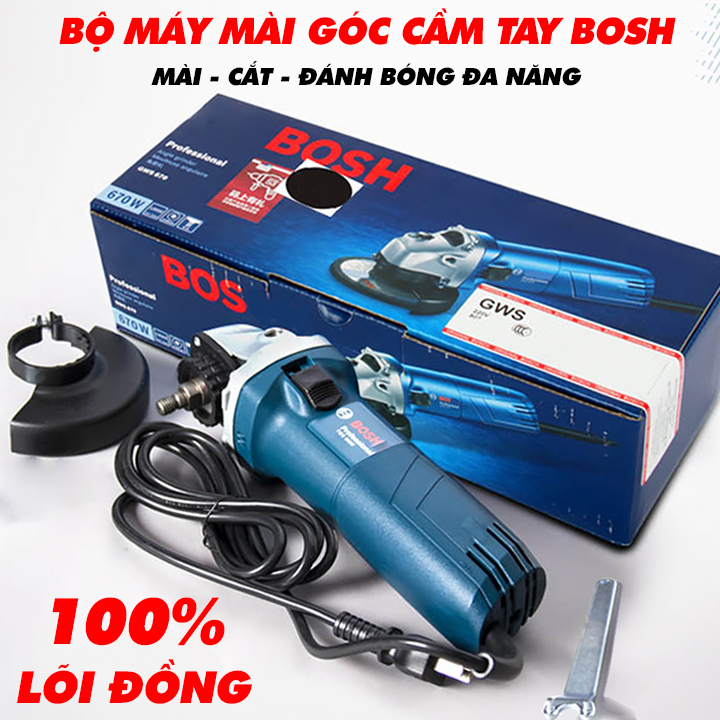Máy mài góc bosh - lõi đồng nguyên chất 100% - model 6-100 - máy cắt 1 tấc 100 mm - máy cắt cầm tay - mài sắt , nhôm, tôn,...