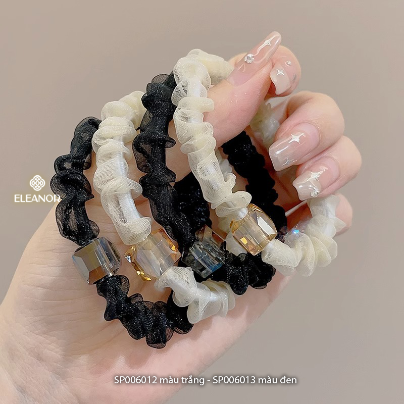 Dây buộc tóc nữ Eleanor Accessories dây cột tóc mặt đính đá phụ kiện tóc 6012