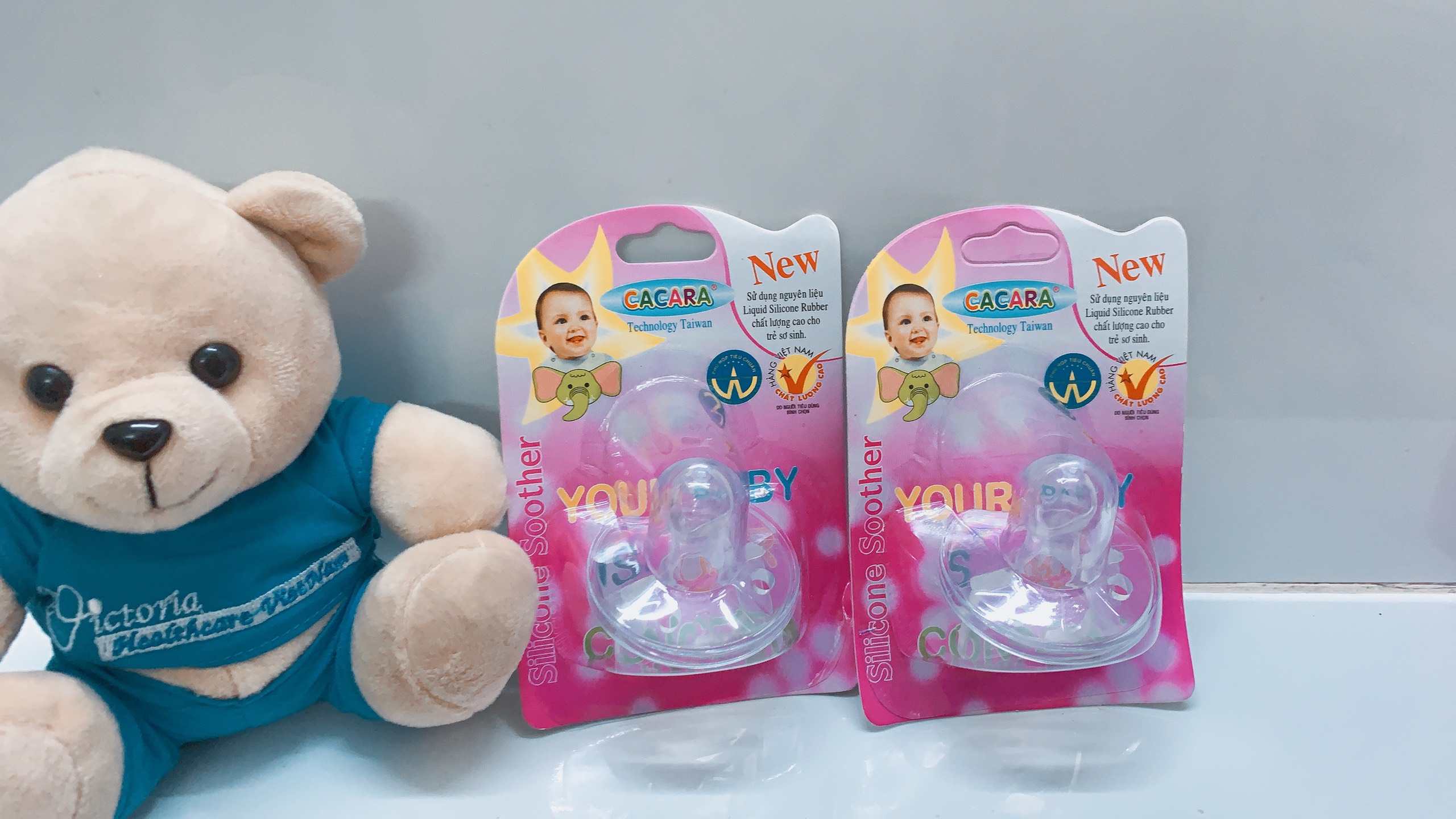 COMBO (ĐẦU TRÒN/DẸP)Núm ti ngậm Cacara cho bé siêu mềm (Ảnh )