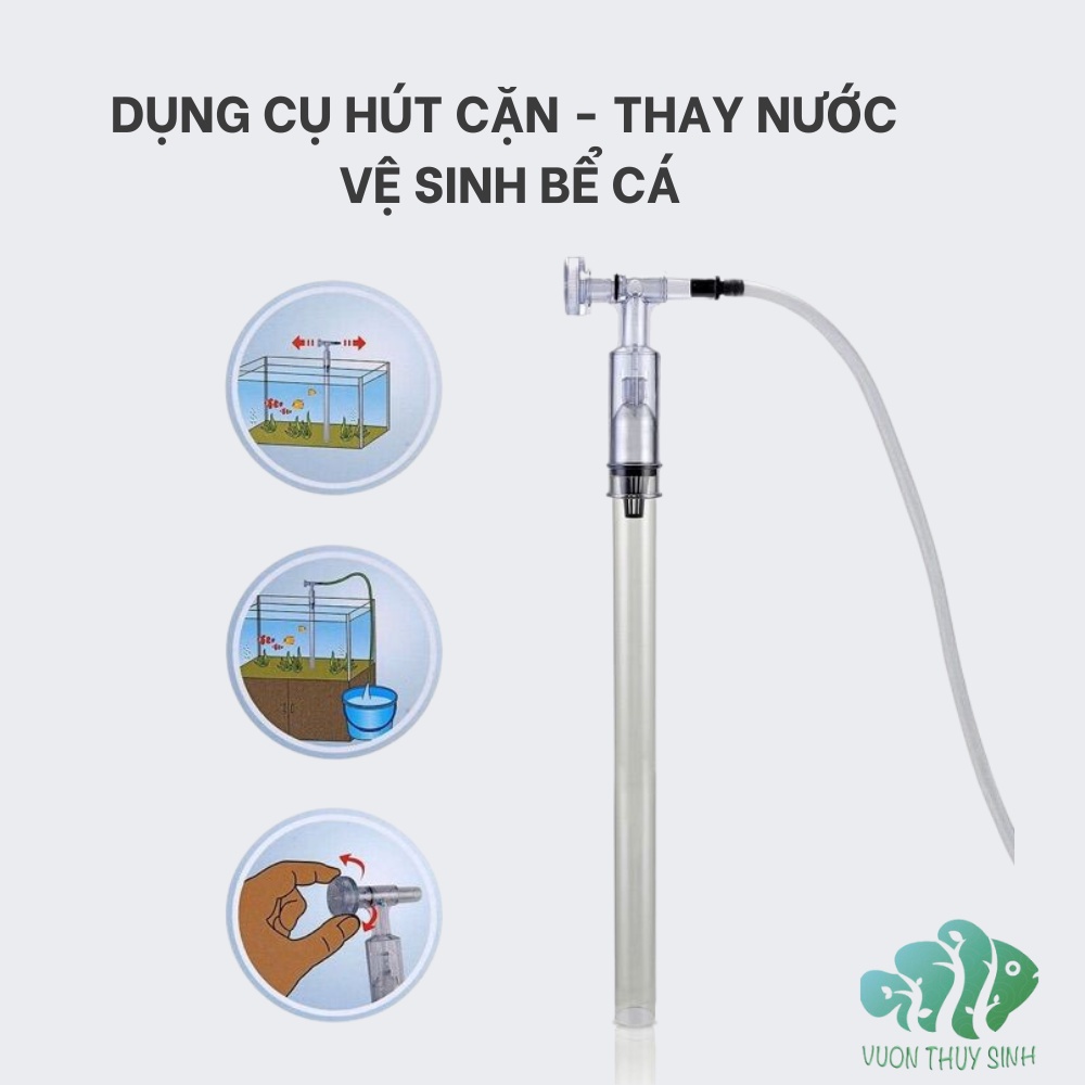 Dụng cụ hút cặn bể cá AS666B/AS666 - Thay nước bể cá - Vệ sinh bể cá