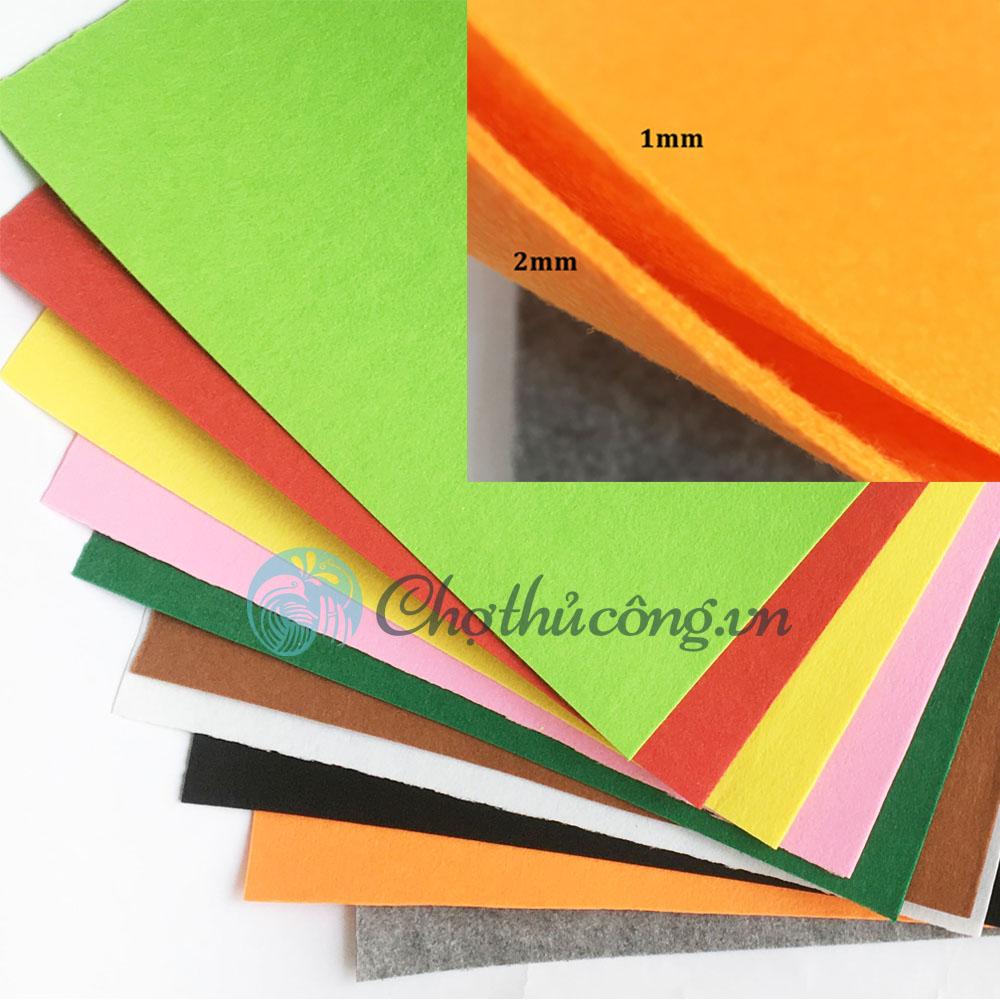 Multi-colored multi-color 2mm thick felt fabric KT 90x90cm for purses, coasters, floor coverings, handmade