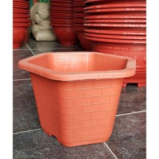 10 Chậu nhựa lục giác FAB380 (A380), chậu nhựa giả sành - KT 26x 20cm