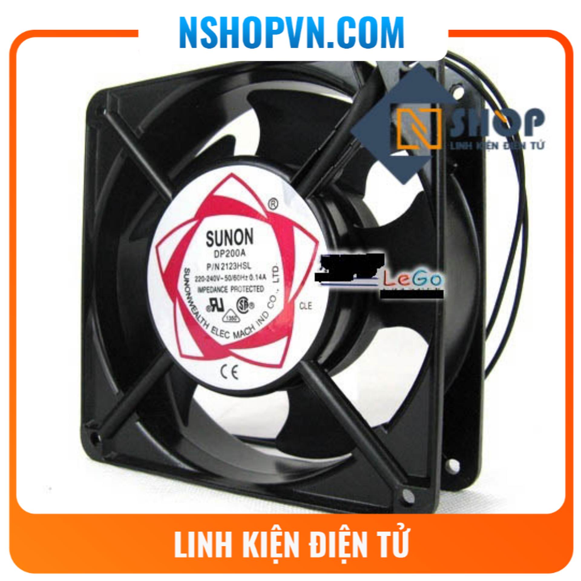 Quạt 220vac 12x12x3.8cm