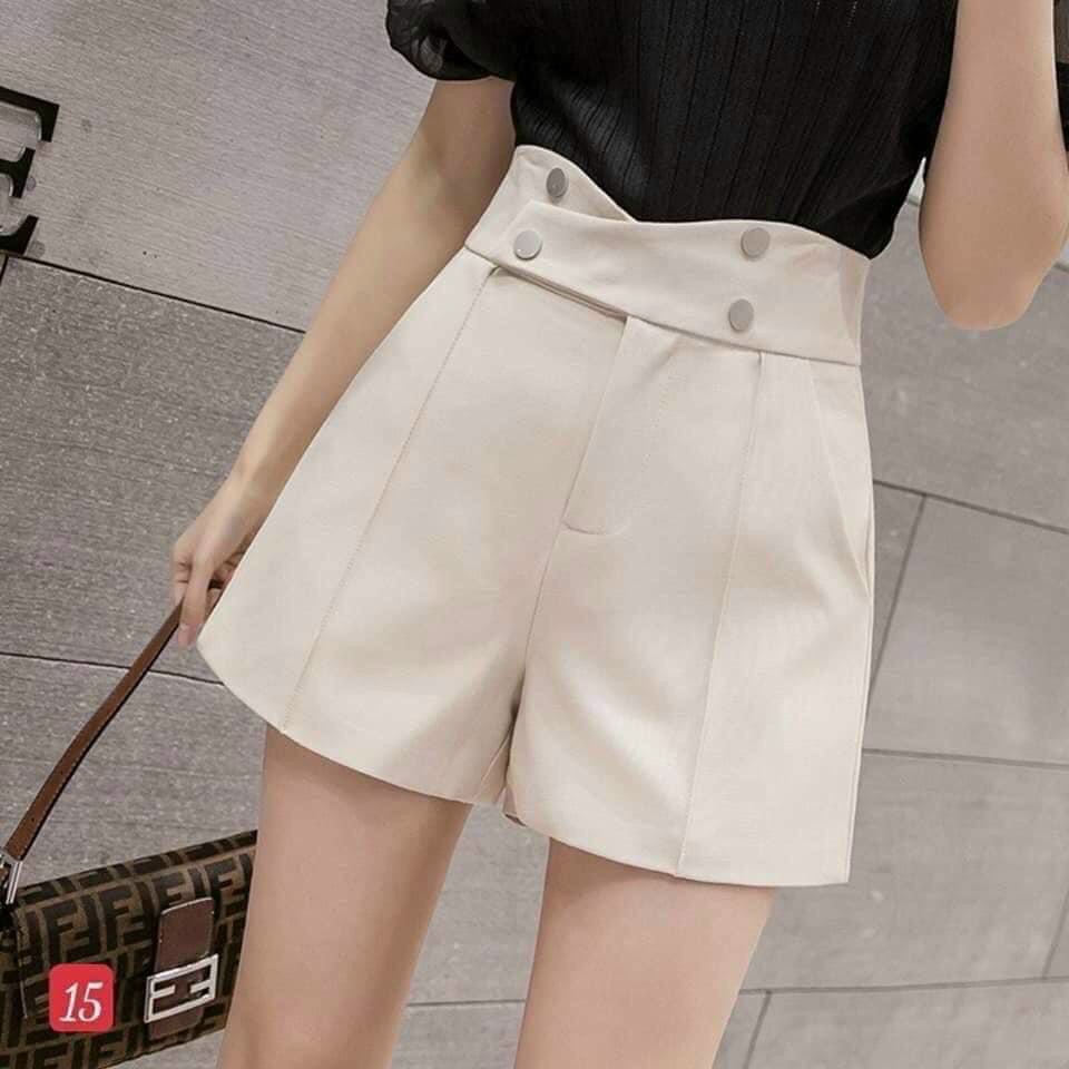 Quần short nữ cạp cao 4 cúc