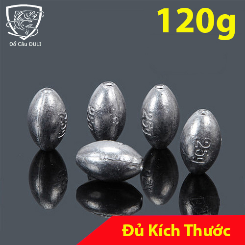 120g CHÌ CÂU CÁ tròn xuyên tâm ĐỦ KÍCH THƯỚC 5g 10g 15g 20g 25g 30g 40g 60g .... Đồ Câu Duli