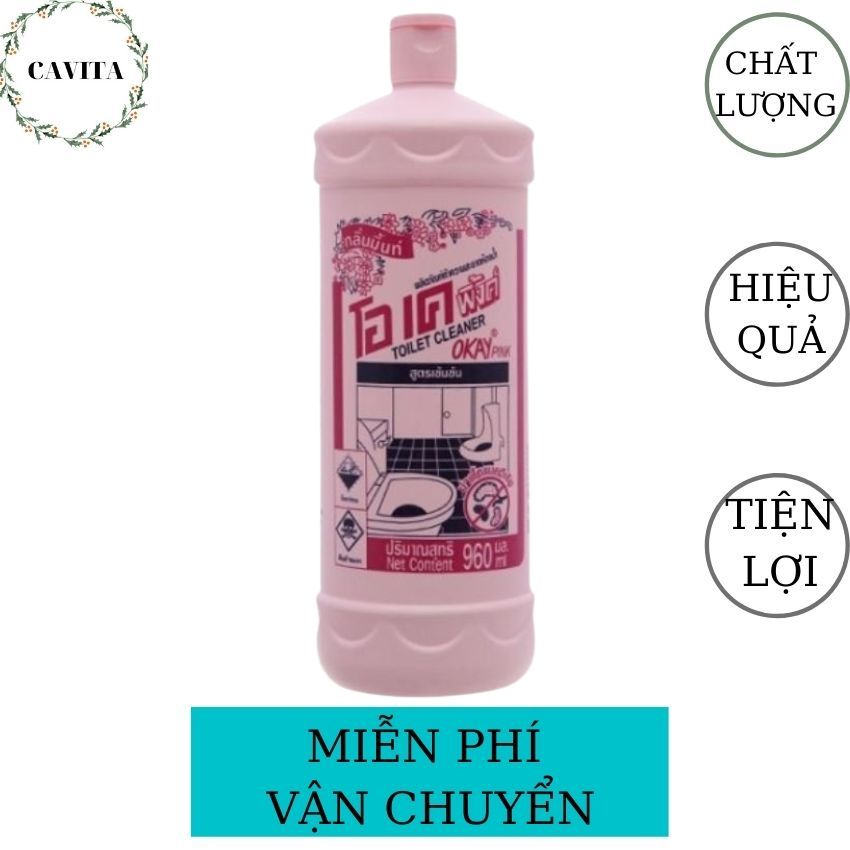 [FREESHIP] Nước Tẩy Bồn Cầu Cực Mạnh Okay Thái Lan CAVITA hiệu quả nhanh tiết kiệm thời gian hiện đại-960ml