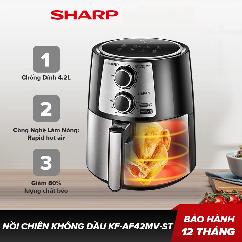 Nồi chiên không dầu Sharp KF-AF42MV-ST 4.2 Lít
