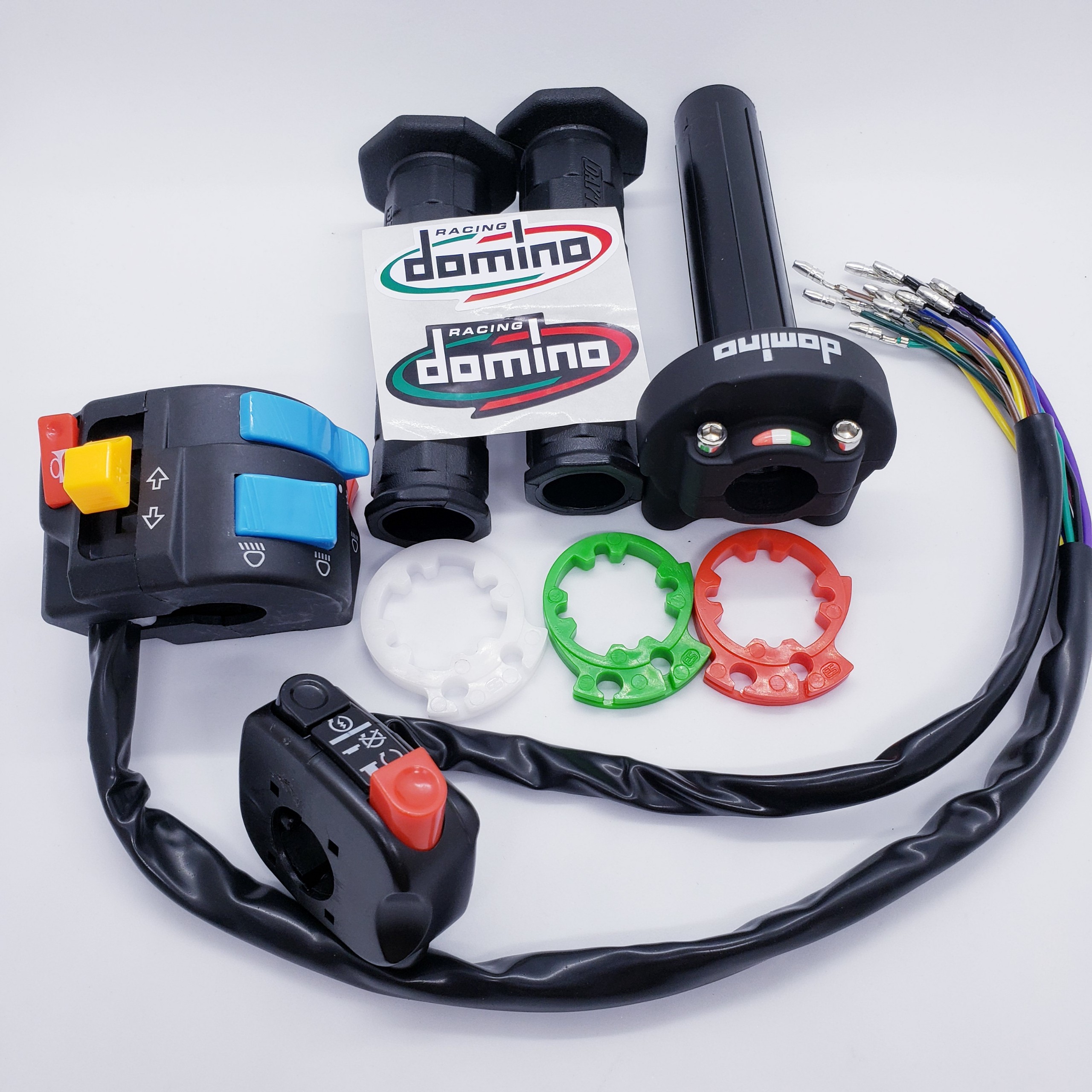 Cùm tăng tốc domino, bao tay daytona công tắc FZ trái và phải dùng cho tất cả mẫu xe hiện nay, màu đen, ONE RACING