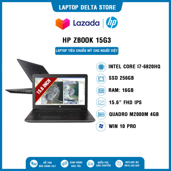 Laptop Cũ HP zbook 15 g3 Core i7 6820HQ/ RAM 16GB/ SSD 256GB/ 15.6″ FHD/ CARD NVIDIA QUADRO M2000M, Win 10 Bản quyền, Cam kết sản phẩm đúng mô tả, Chất lượng đảm bảo, Bảo hành 06 tháng, Hỗ trợ trọn đời