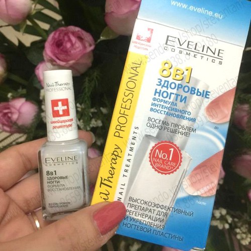 Dưỡng móng Eveline 8in1 chắc khỏe dày dài móng