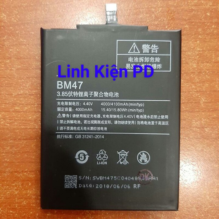 Pin Xiaomi Redmi 3/ Pin BM47-4000mAh