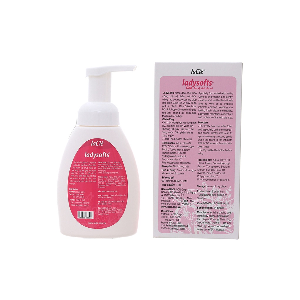 DUNG DỊCH VỆ SINH DẠNG BỌT LADYSOFTS NEW CHAI 250ML