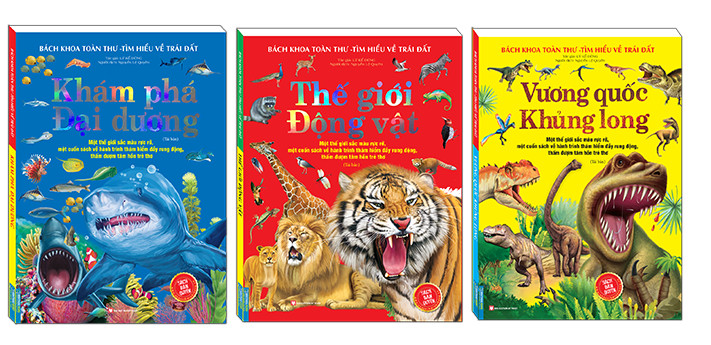 Combo Bách khoa toàn thư đại dương+khủng long+động vật(trọn bộ 3 cuốn)