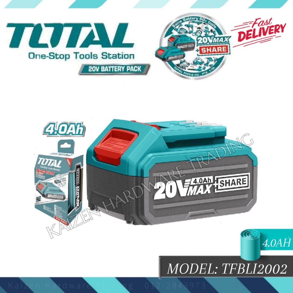 [Ảnh thật] [Chính hãng] 20V/4.0Ah Pin Lithium-Ion Total TFBLI2002