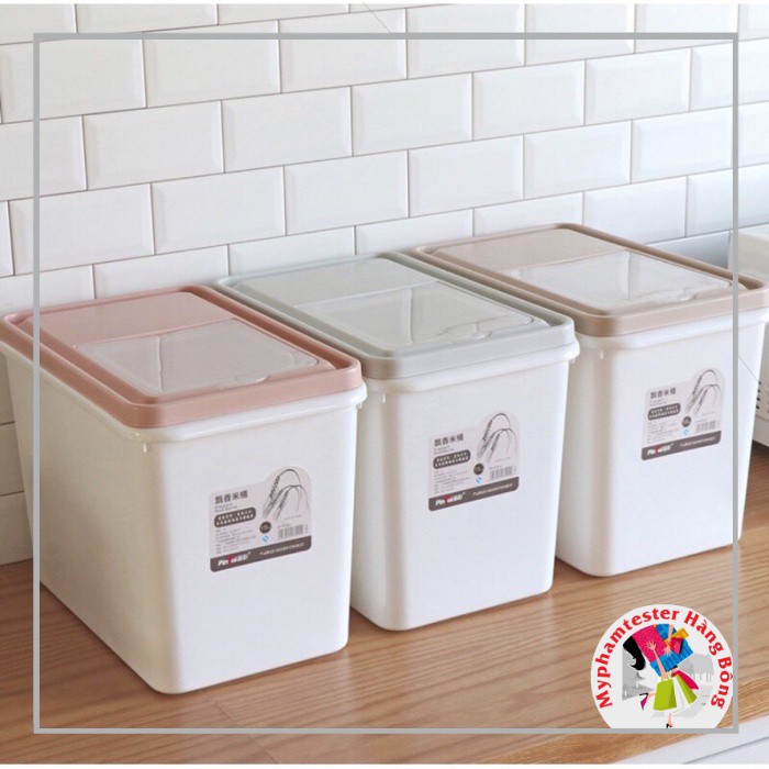 (HÀNG ĐẸP) Thùng đựng gạo nhựa kèm cốc đong
