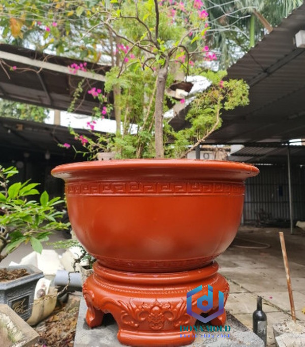 Khuôn đúc chậu cảnh ABS tròn 60 trơn kèm chân đôn.