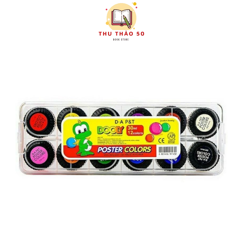 Bộ màu nước poster dooly dong a hàn quốc 12 màu x 30ml.