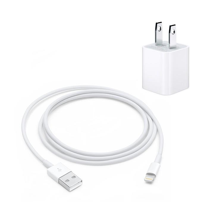Bộ cóc cáp sạc Lightning zin phụ kiện (trắng)