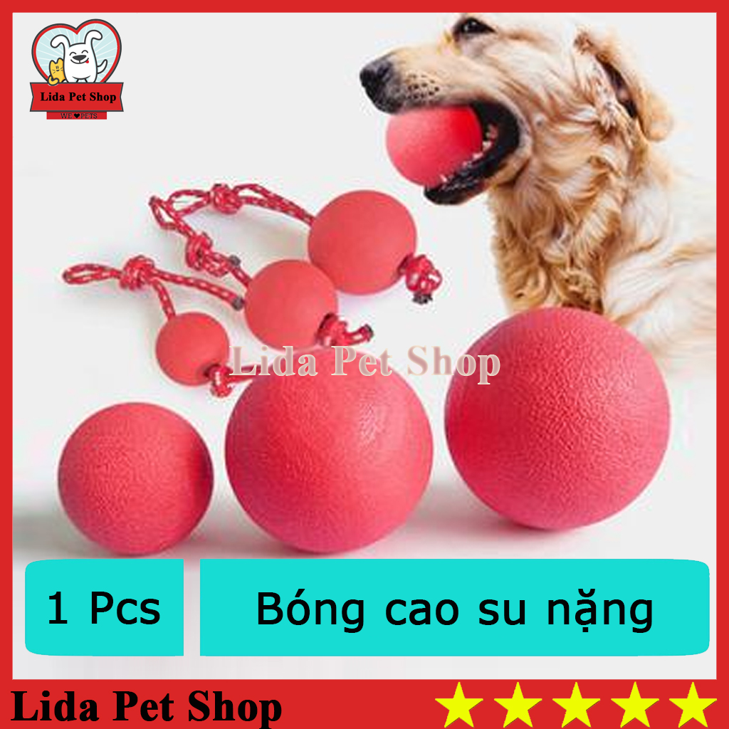 HN- Bóng cao su tập cắn có dây 3 size - đồ chơi dành cho chó yêu, đồ chơi cho chó, đồ thú cưng- Lida Pet Shop