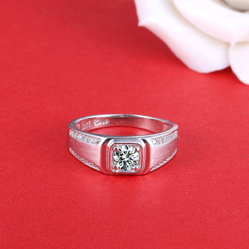 Nhẫn bạc Nam kim cương cao cấp