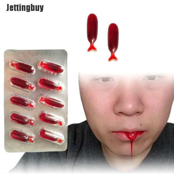 10 Viên thuốc giả máu Jettingbuy đồ chơi Halloween kinh dị vui nhộn - INTL