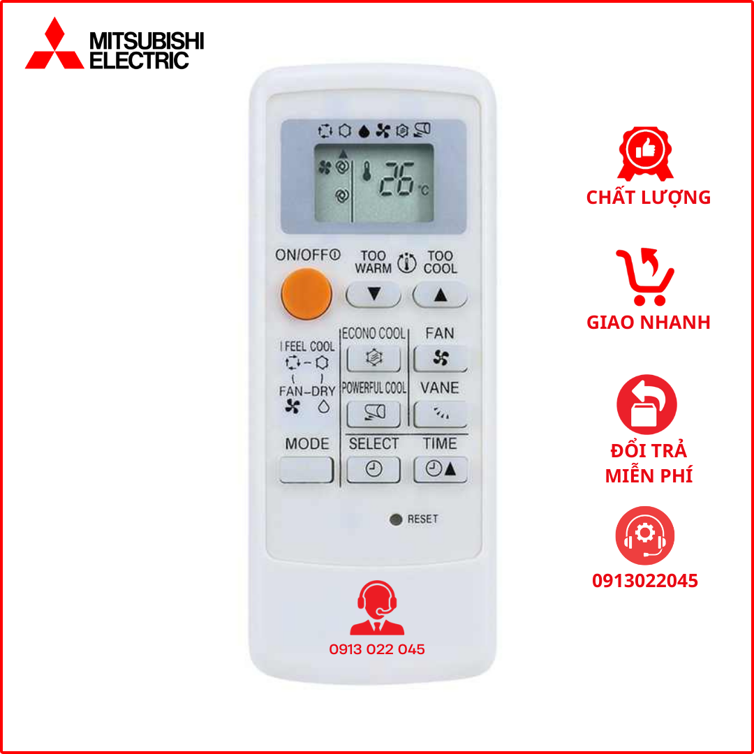 Remote máy lạnh mitsubishi - điều khiển điều hòa mitsubishi