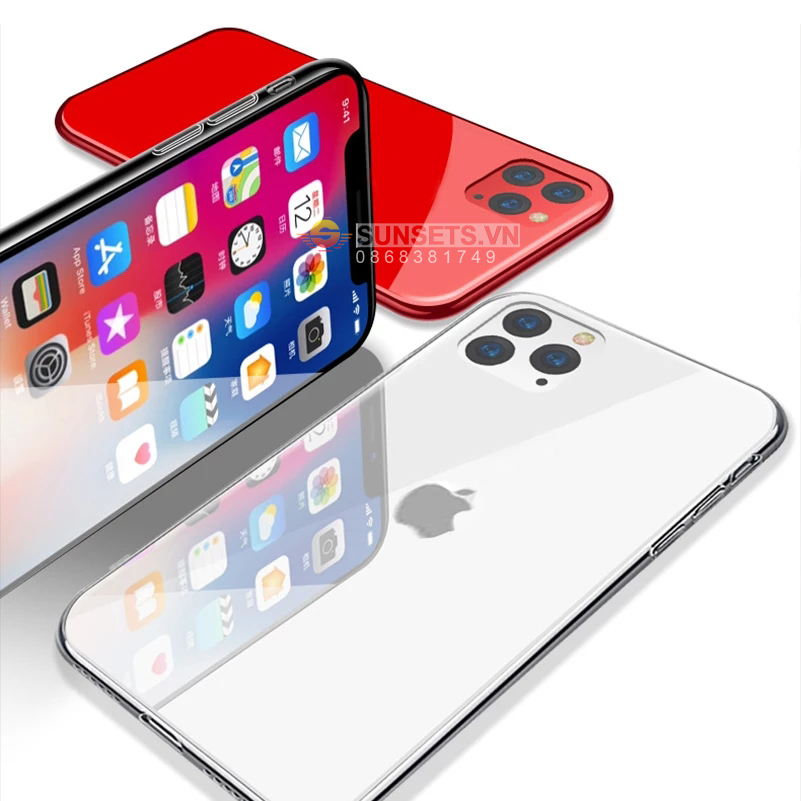 Ốp lưng iPhone 13/ 12 / 11 Pro Max Kính Bóng bảo vệ camera