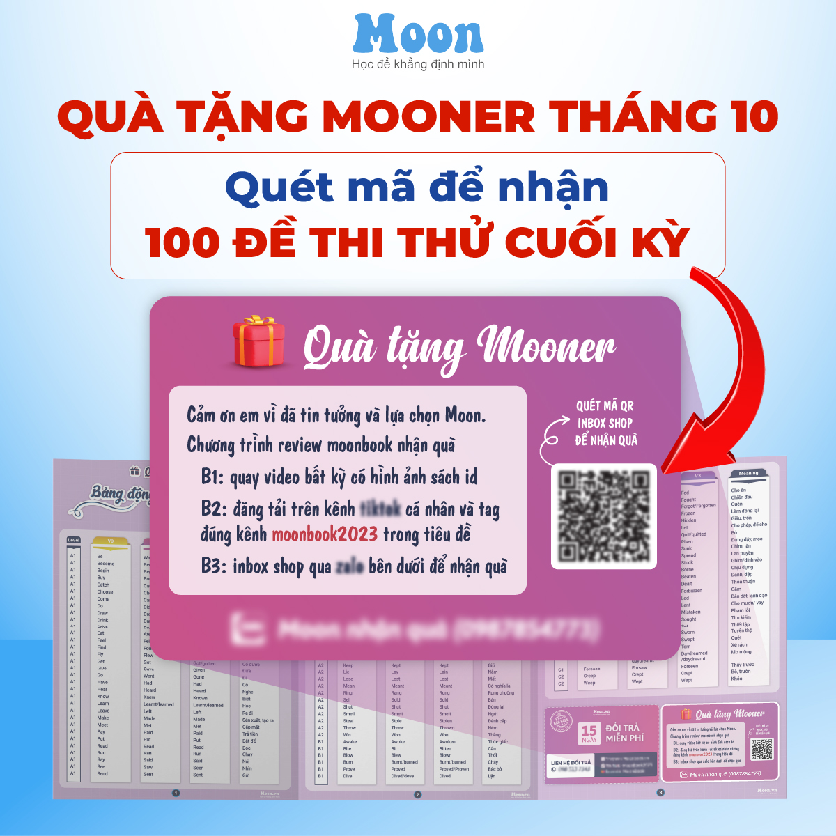 Sách ID Moonbook Tiếng Anh cô Trang Anh: 500 bài đọc hiểu đọc điền ôn thi THPT Quốc Gia 2023