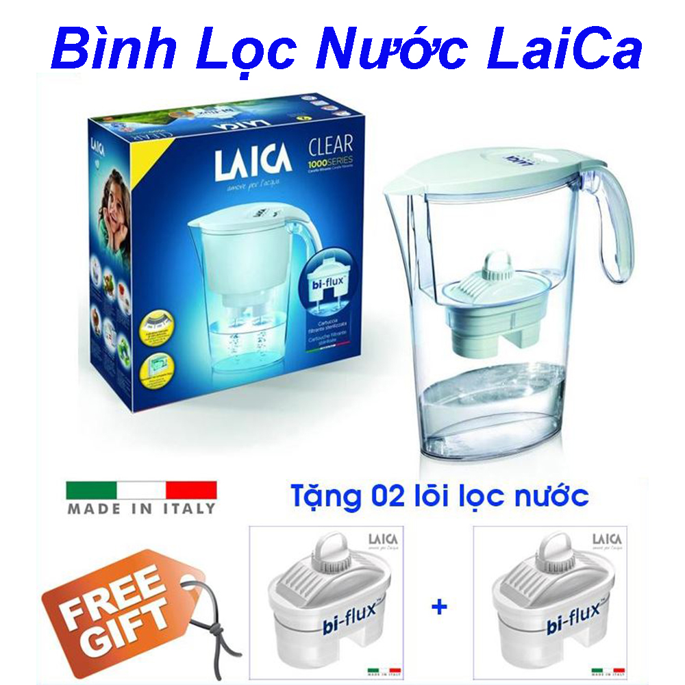 Bình lọc nước laica clear series 1000 tặng kèm 2 cục lọc