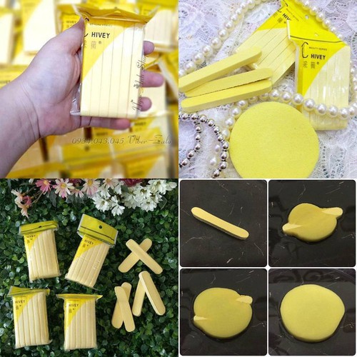 [Lẻ] Mút nở rửa mặt gói 12 miếng, Bông mút bọt biển rửa mặt