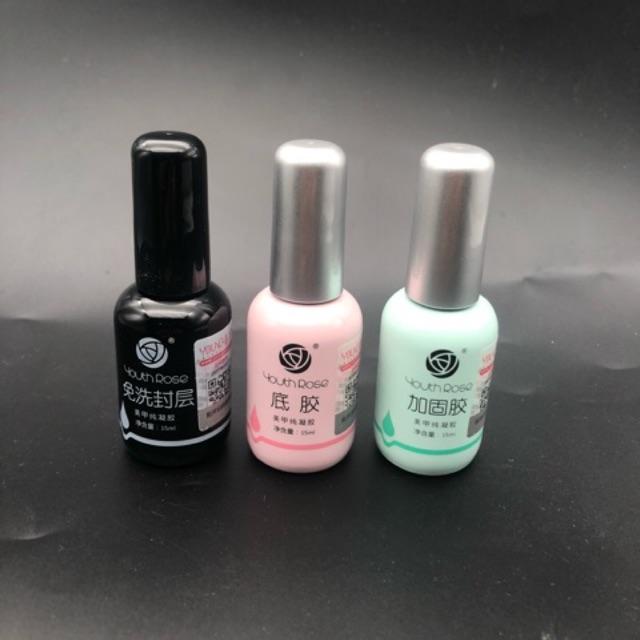 Base gel, top gel, cứng móng hoa hồng (Youth Rose)