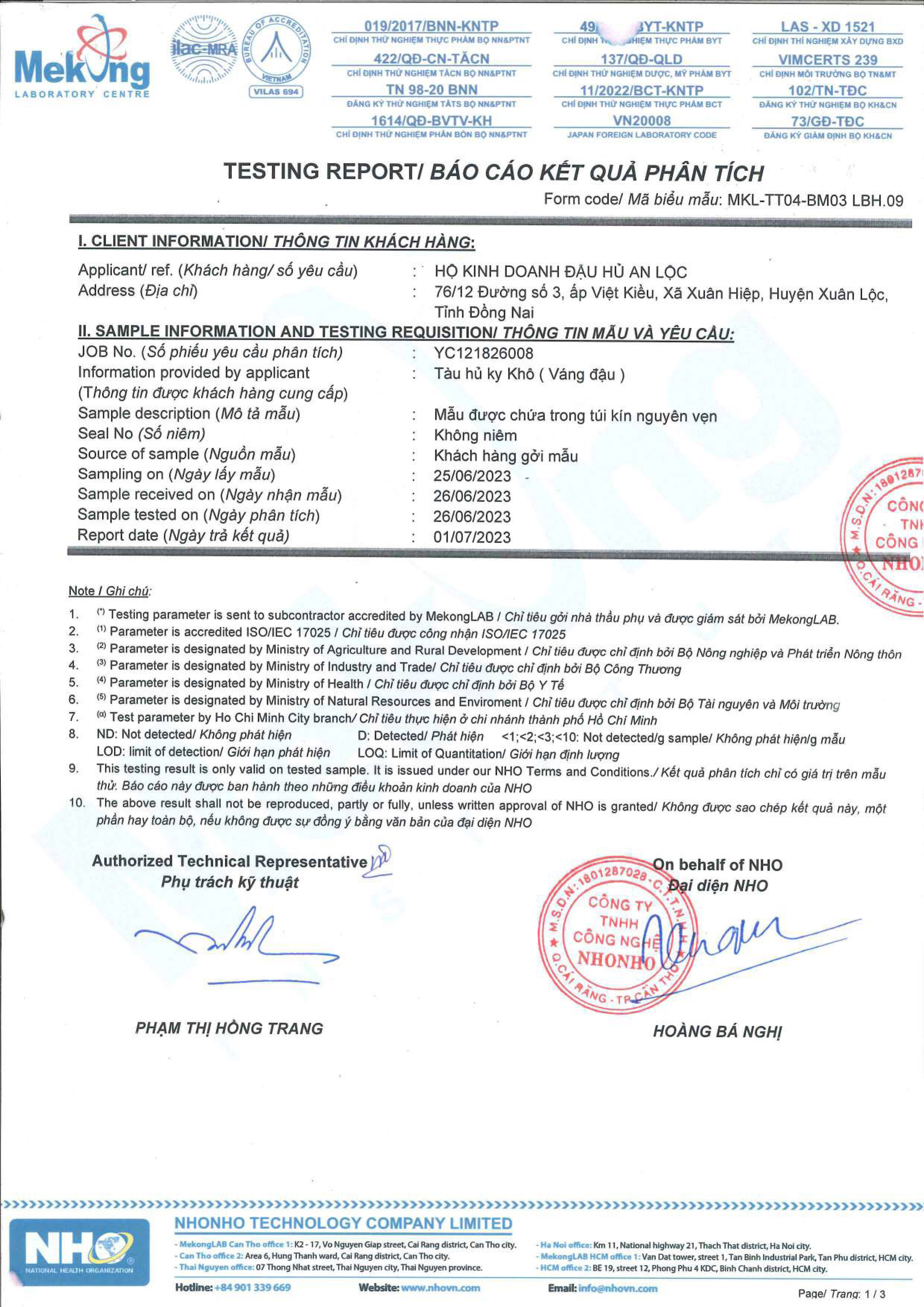Tàu hủ ky cọng khô ( Váng đậu ) An Lộc.