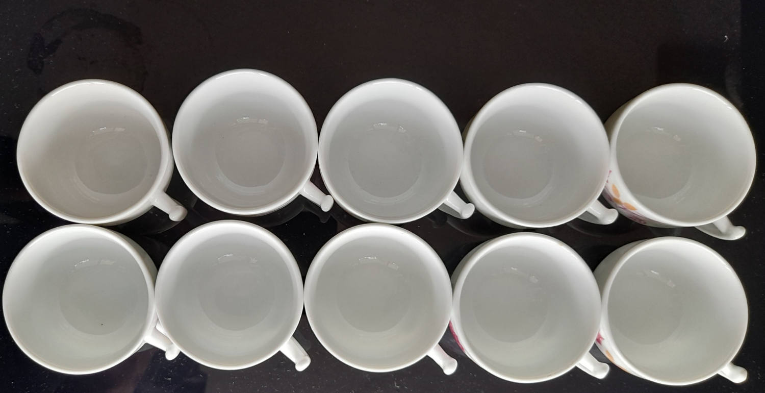 10 Chén trà (ly, tách) Hoa Hồng đỏ, hàng bình dân, giá rẻ