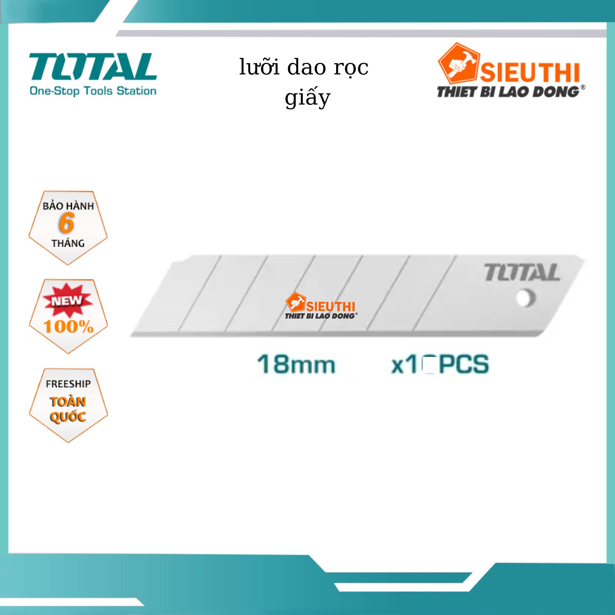 18x100mm 1 lưỡi dao rọc giấy Total THT519112