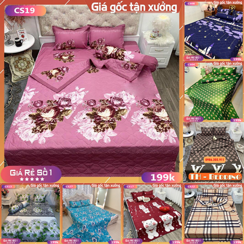 Trọn Bộ Chăn Ga Gối Chất Liệu Cotton Poly