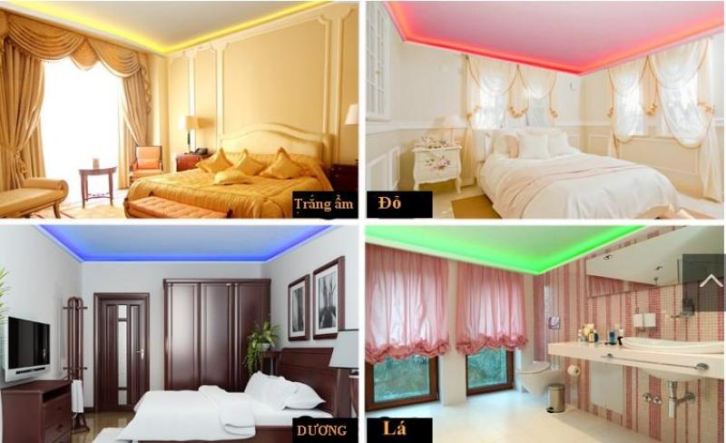 Bộ COMBO Đèn led dây hắt trần thạch cao 5050RGB - đổi 7 màu cho chu vi 30m + Nguồn + Bộ khiển