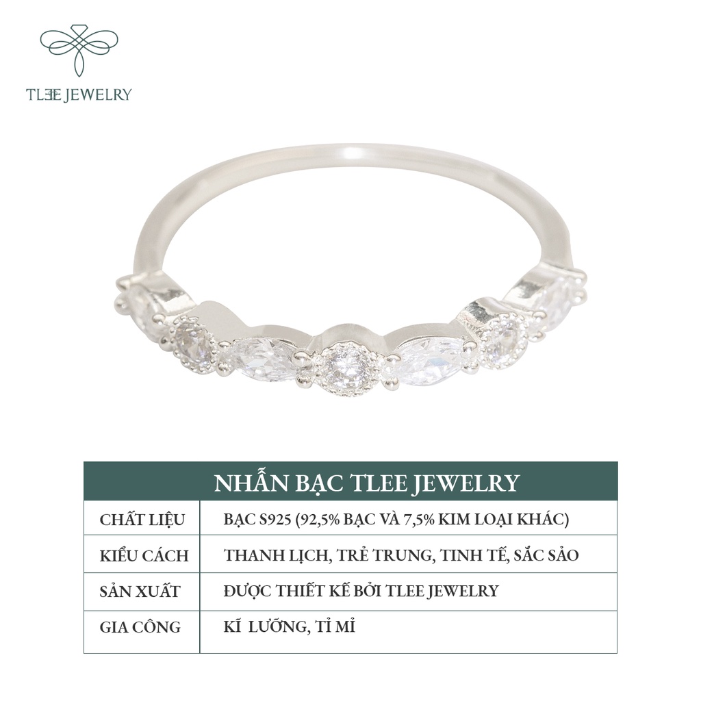 Nhẫn bạc nữ TLEE Gavia nạm đá lấp lánh cao cấp TleeJewelry A0158
