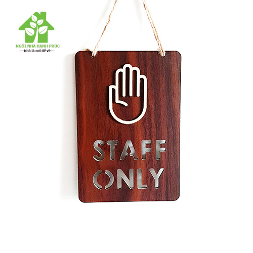 Bảng gỗ decor trang trí SHOP 🚀STAFF ONLY🚀 (tặng kem móc treo tường)