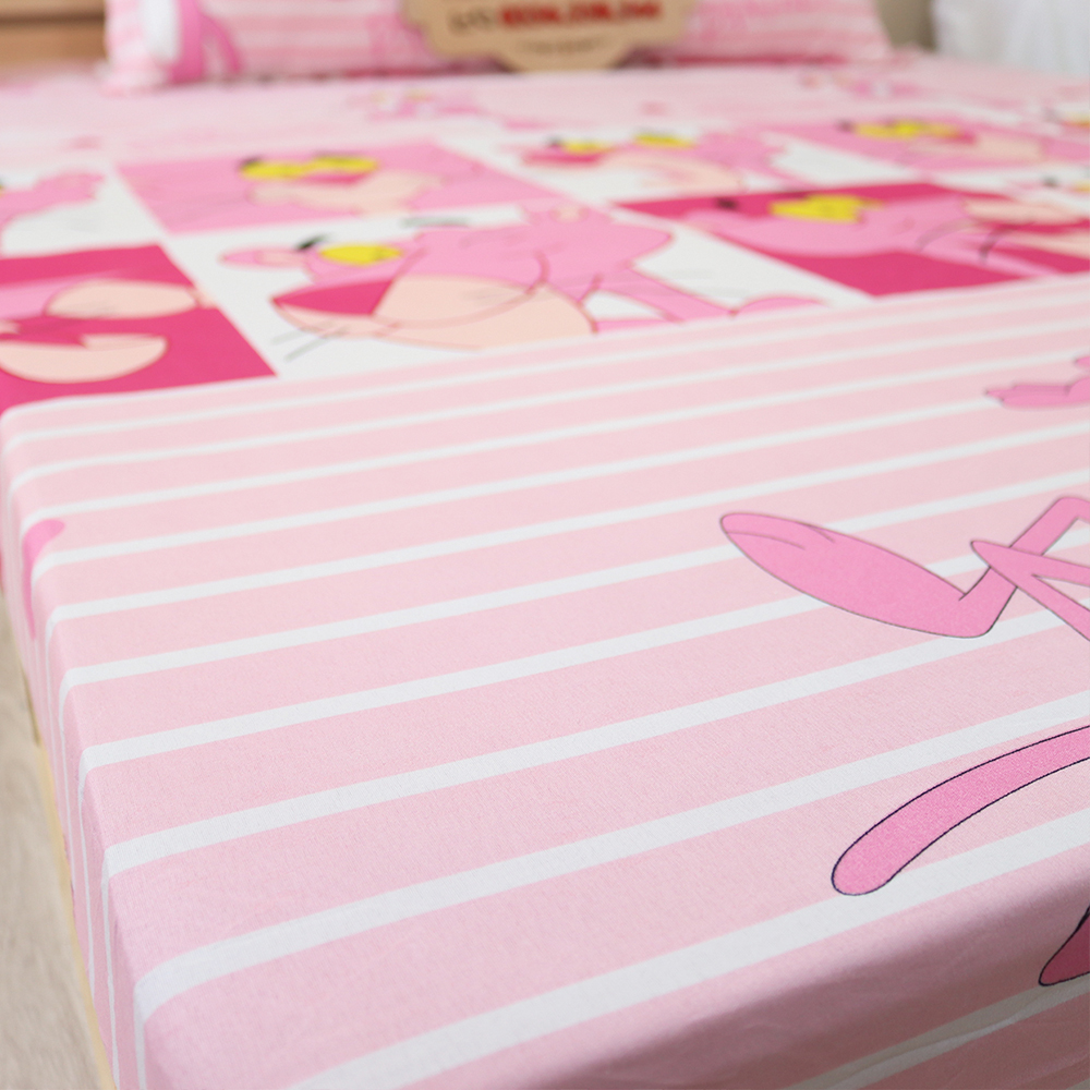 Bộ ga gối báo Pink Poly Cotton siêu mềm mại