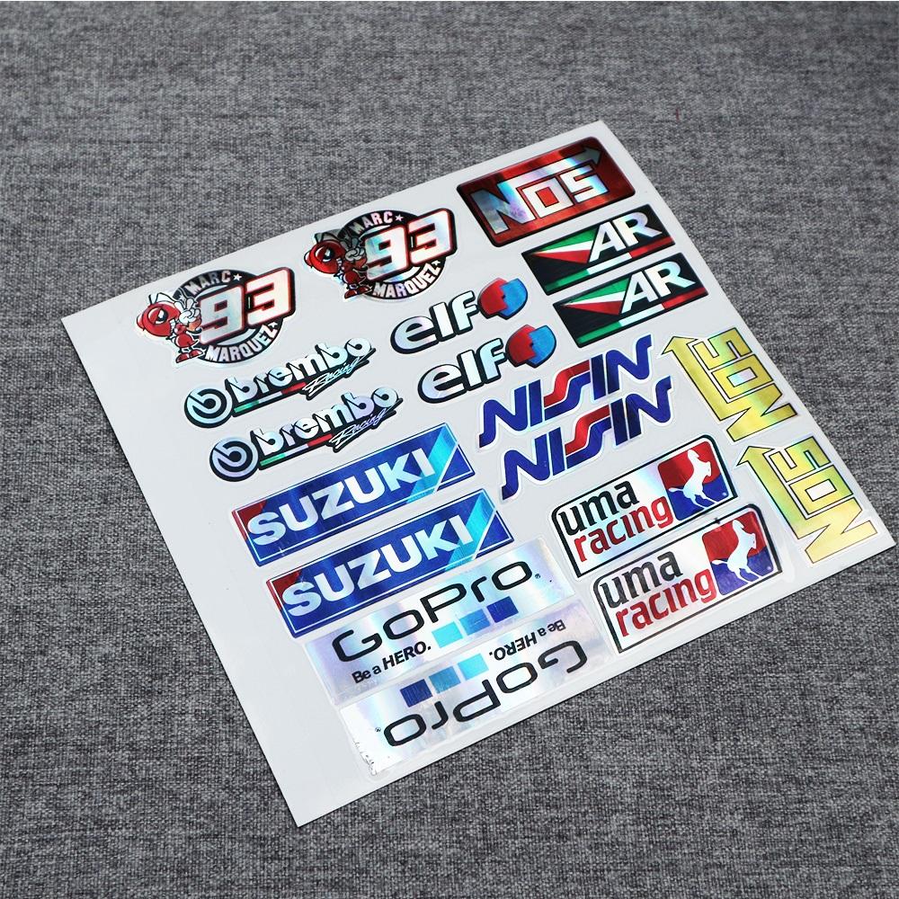 [HCM]TEM TẤM TRANG TRÍ  CHO XE MÁY SIÊU NGẦU...ĐỦ THƯƠNG HIỆU NHƯ NISSINUMA RACING