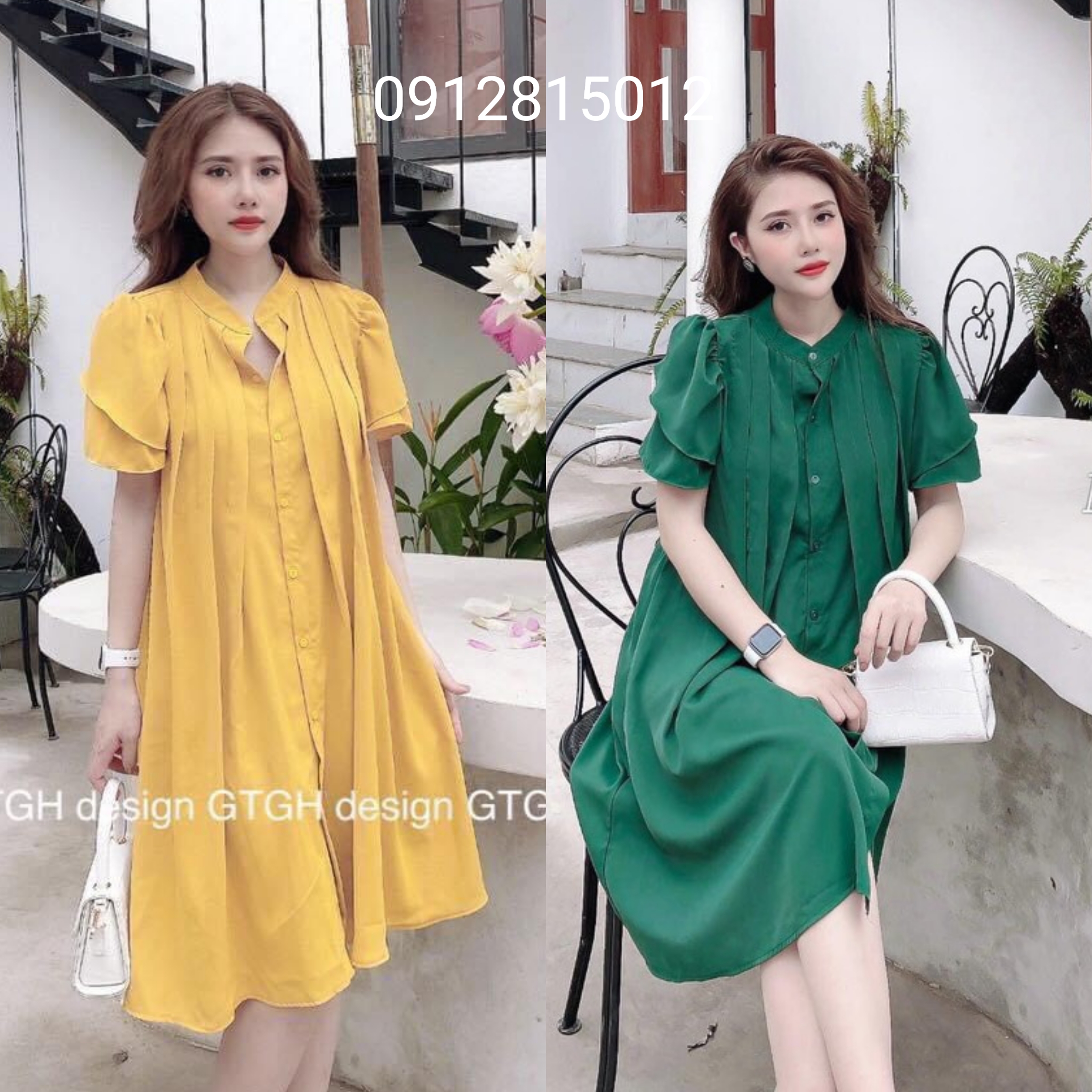 váy bầu thời trang suông a-đầm bầu sơ mi kiểu dáng trẻ trung năng động