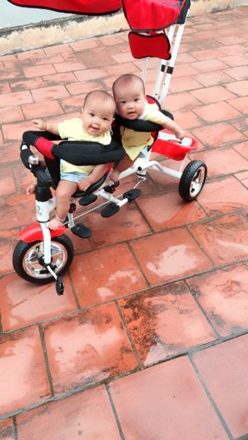 XE ĐẠP XÍCH LÔ KIÊM XE ĐẨY ĐÔI CHO BÉ YÊU