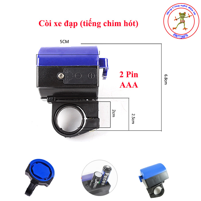 Còi xe đạp TẶNG KÈM 2 PIN AAA