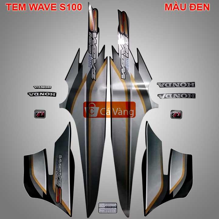 [HCM]Tem xe máy Wave S100 LOẠI ZIN TEM XỊN - MÀU ĐEN