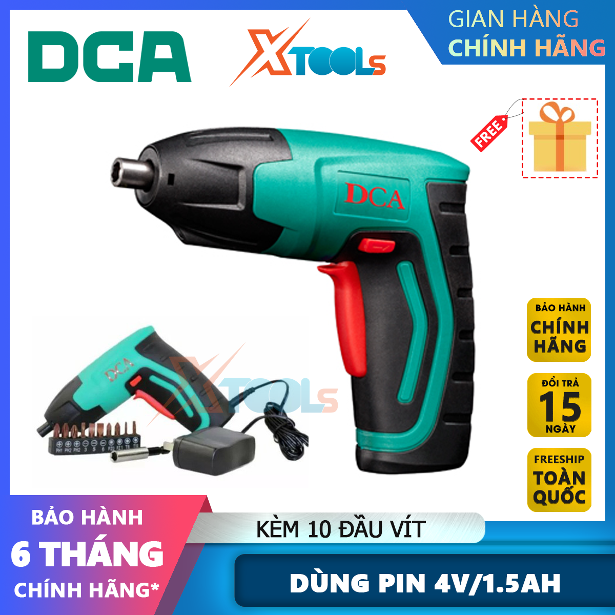 DCA adpl5 4V battery converter 1.5ah battery with 10 screw tips included rechargeable battery, portable screwdriver Machine 6 months warranty xtools