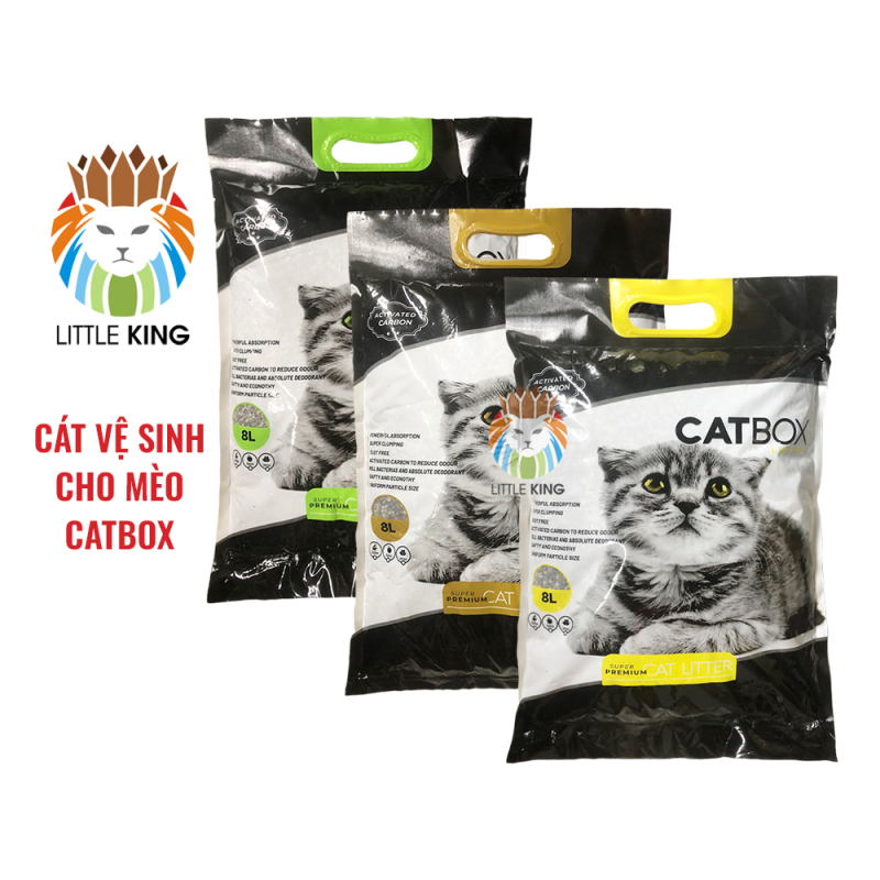 Cát vệ sinh cho mèo Catbox, cát vệ sinh than hoạt tính carbon siêu thấm hút và khử mùi Little King pet shop