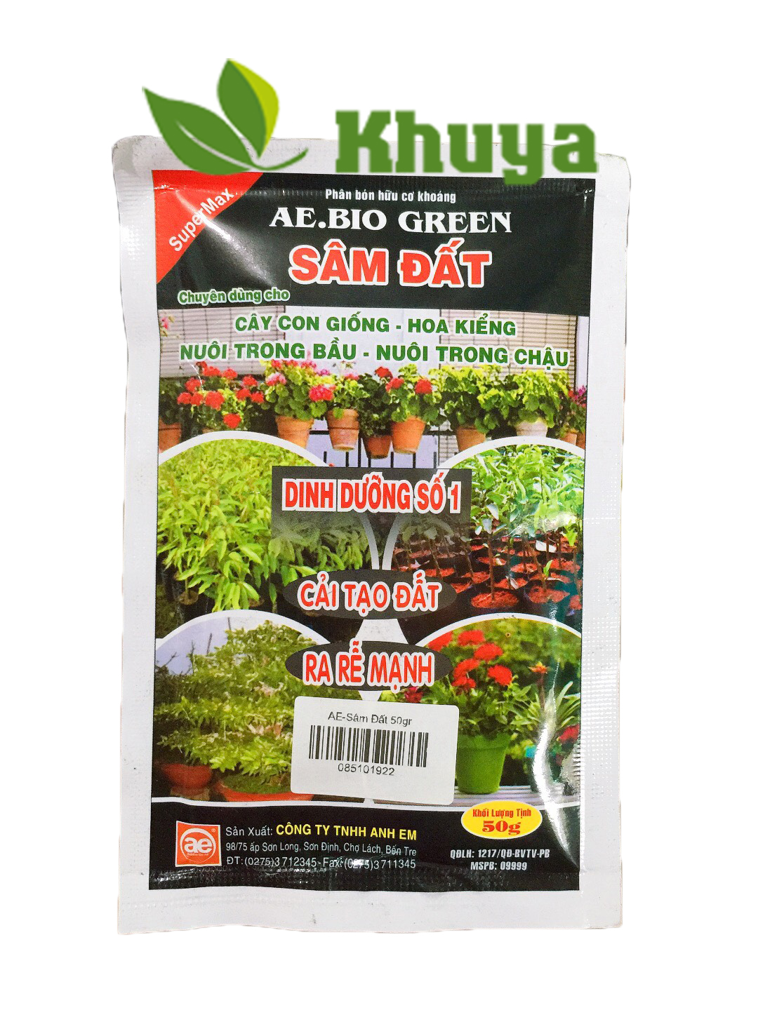 Phân bón hữu cơ khoáng Sâm Đất Ra rễ Cực Mạnh 50gr